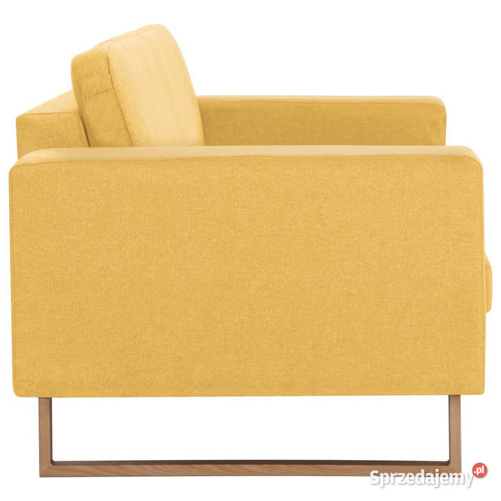 Sofa 2osobowa tapicerowana tkaniną żółta Warszawa