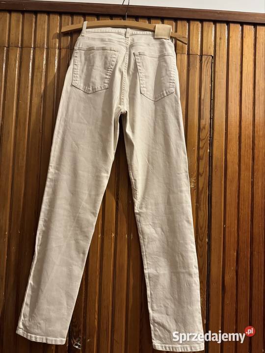 Jeansy damskie XS beżowe Massimo Dutti bawełna