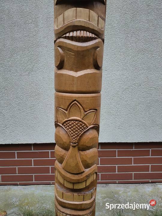 Totem Tiki Ręcznie wykonanany Duży Rękodzieło