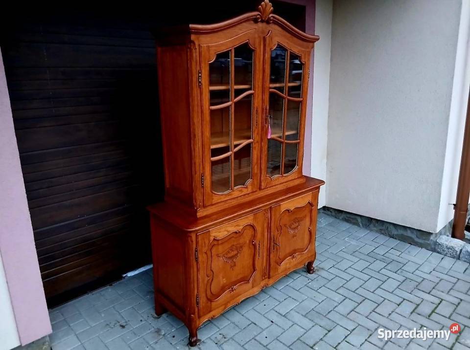 Witryna Ludwikowska Biblioteczka Komoda Stylowa Kredensy i witryny Kamienna Góra