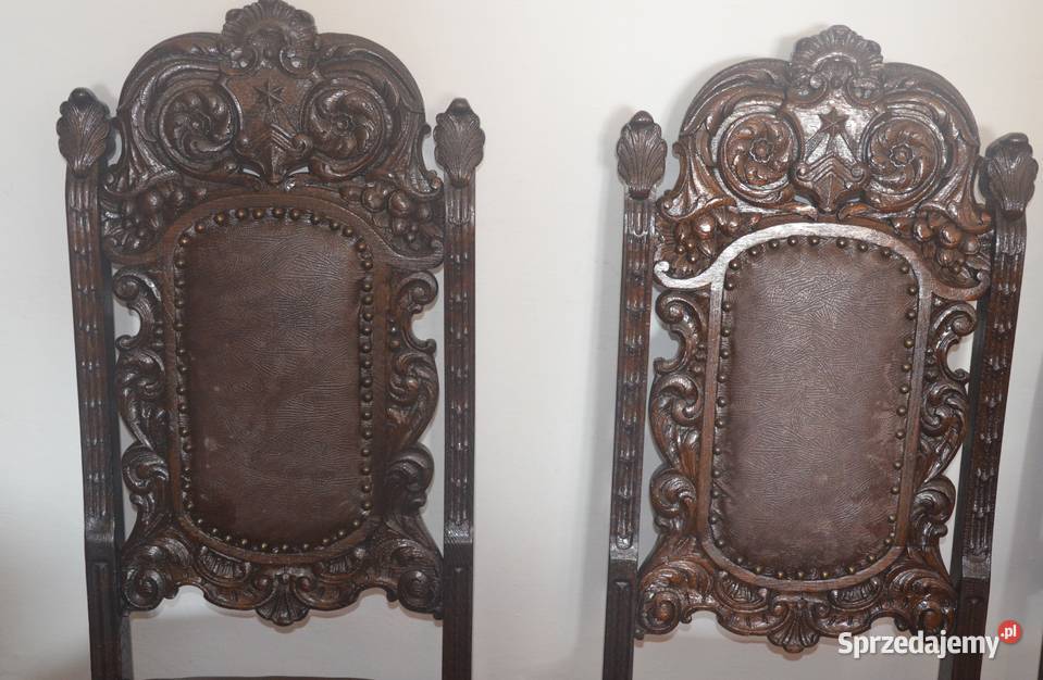 Duże krzesła bogato zdobione na Lwich łapach Bydgoszcz sprzedam