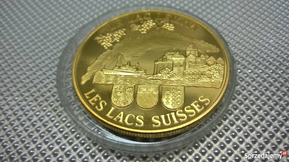 MEDAL pozłacany SZWAJCARIA Warszawa