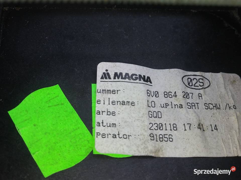 SKODA Rapid Podłokietnik 6V0864207R osobowe Dębno