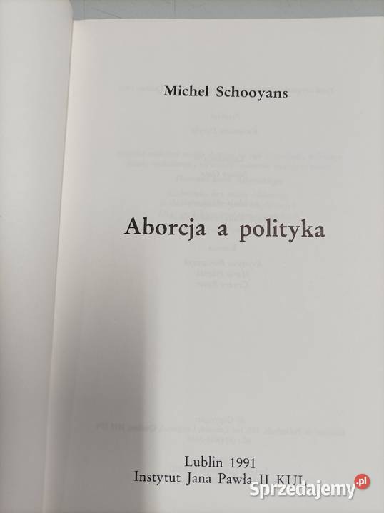 Aborcja a polityka Michel Schooyans Toruń