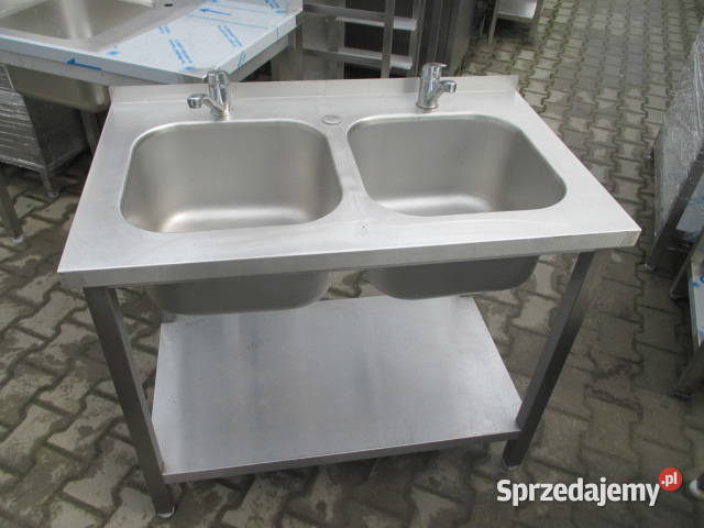 Zlew 2 Komory Dwukomorowy Z Półką Stal Ostrów Wielkopolski sprzedam