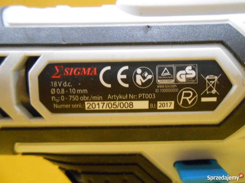 WiertarkoWkrętarka SIGMA 18 V sprzedam