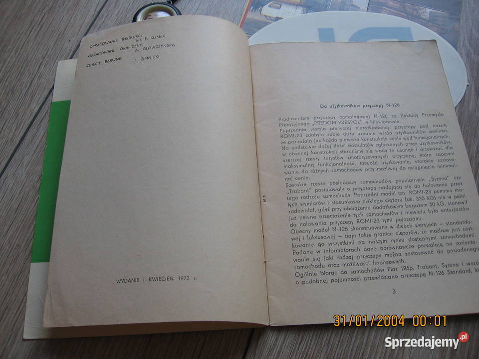 Niewiadów Przyczepa N 126 Predom instrukcja Fiat Przemyśl