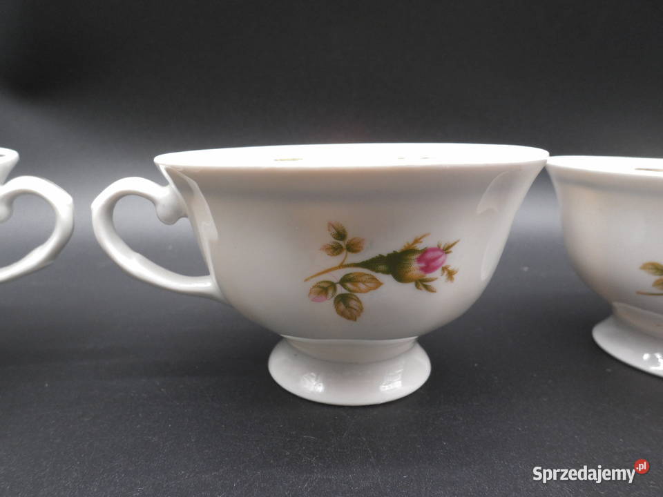 Klasyczne trzy Filiżanki Karolina Motyw Róż wielkopolskie