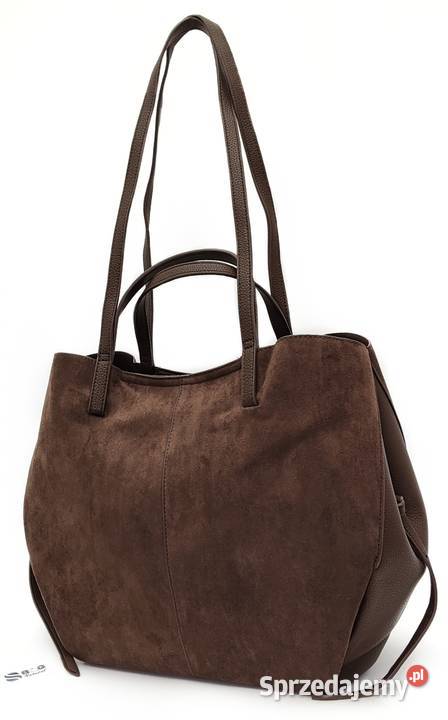 Torebka Czekoladowa Zamsz GALLANTRY Poszerzana Warszawa