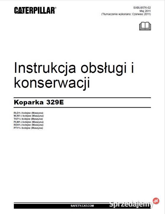 Caterpillar 329E DTR instrukcja eksploatacji CAT