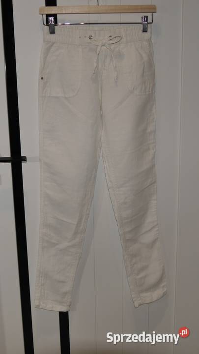 Bershka świetne spodnie lekkie len 34 XS