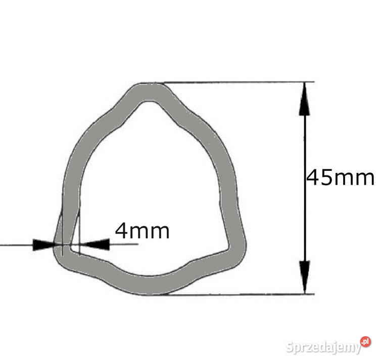 Rura WOM trójkąt 45 x 4 mm 95 APG TT45495