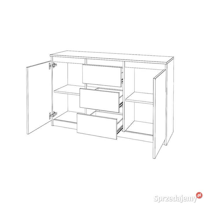 Komoda Drewniana 3 Szuflady Do Salonu Sypialni 75cm warmińsko-mazurskie