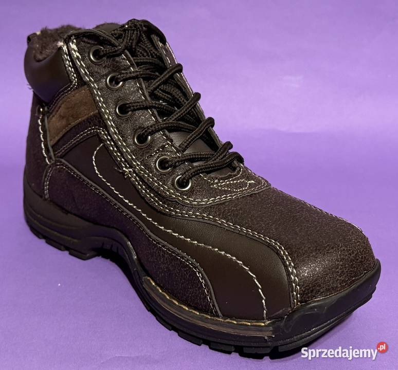 Brązowe młodzieżowe ocieplane buty rozmiar 38 Żyrardów
