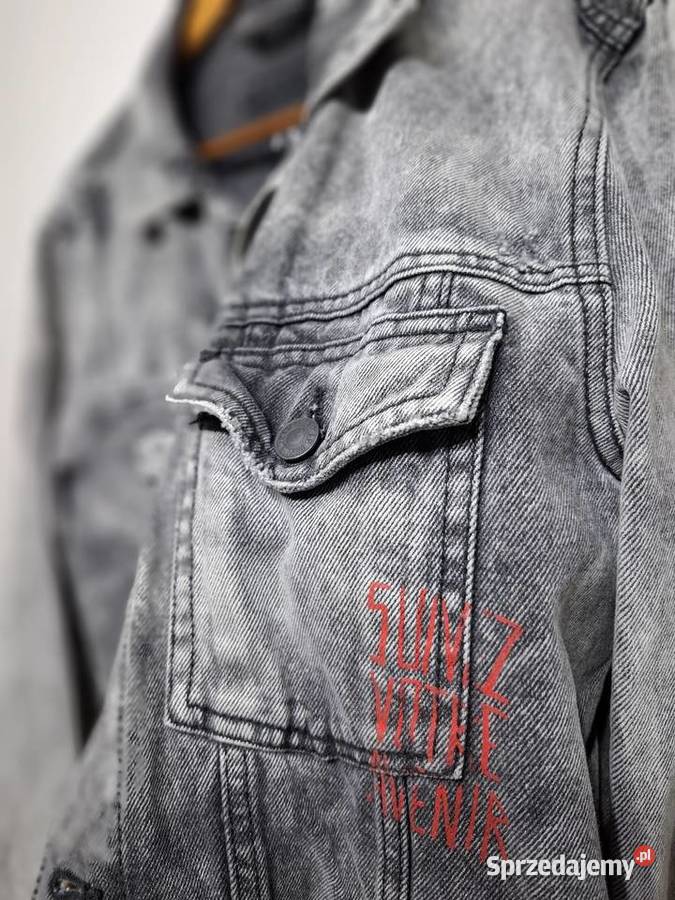 Kurtka M jeansowa Zara Man acid wash przecierana Kraków