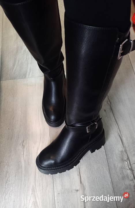 37 Czarne traperowe Kozaki oficerki biznesowe inna sprzedam