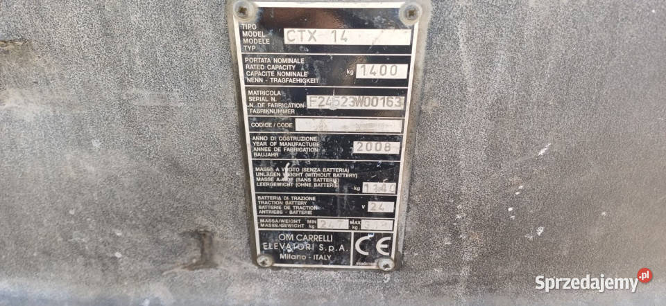 Elektryczny wózek widłowy prowadzony z Izabelin sprzedam