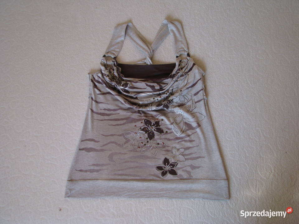 Elegancka koszulka bluzka na szelkach M cekinki Rozmiar 38(M) Brzegi sprzedam