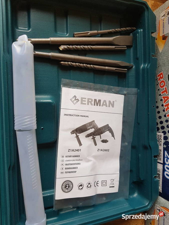 MŁOTOWIERTARKA ERMAN 2802 4 FUNKCJE 2500 SDS Elektryczne Głogowa