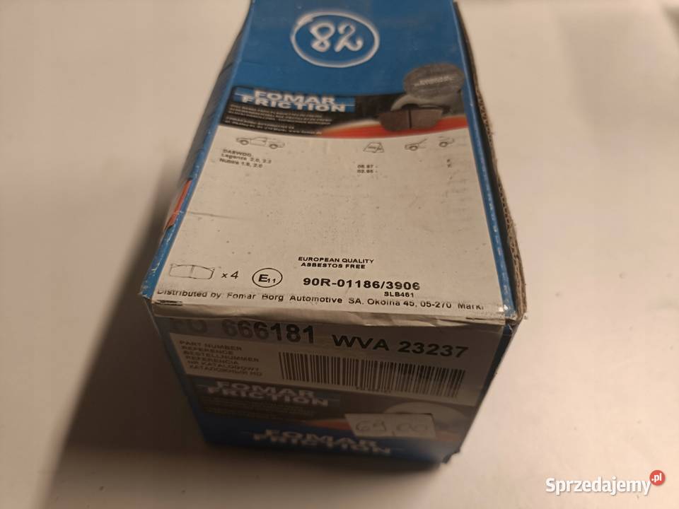 Daewoo Leganza Nubira PRZEDNIE KLOCKI HAMULCOWE Rudka