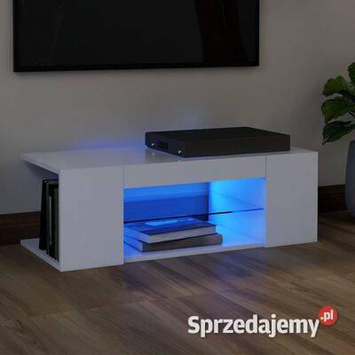 vidaXL Szafka pod TV z oświetleniem LED biała Warszawa sprzedam