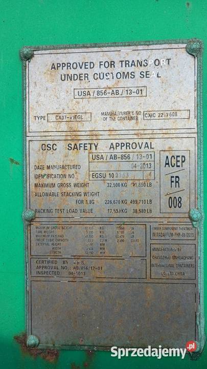 Kontener morski 40DC12m Używane mazowieckie Warszawa