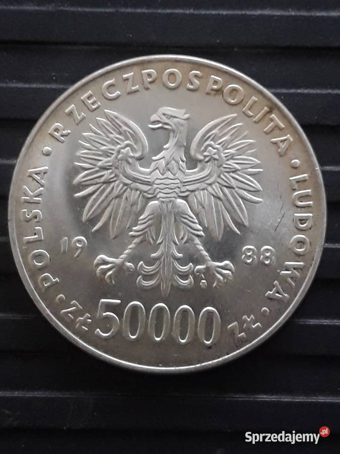 50 000 J Piłsudski 1988 r Mennicze Konin sprzedam