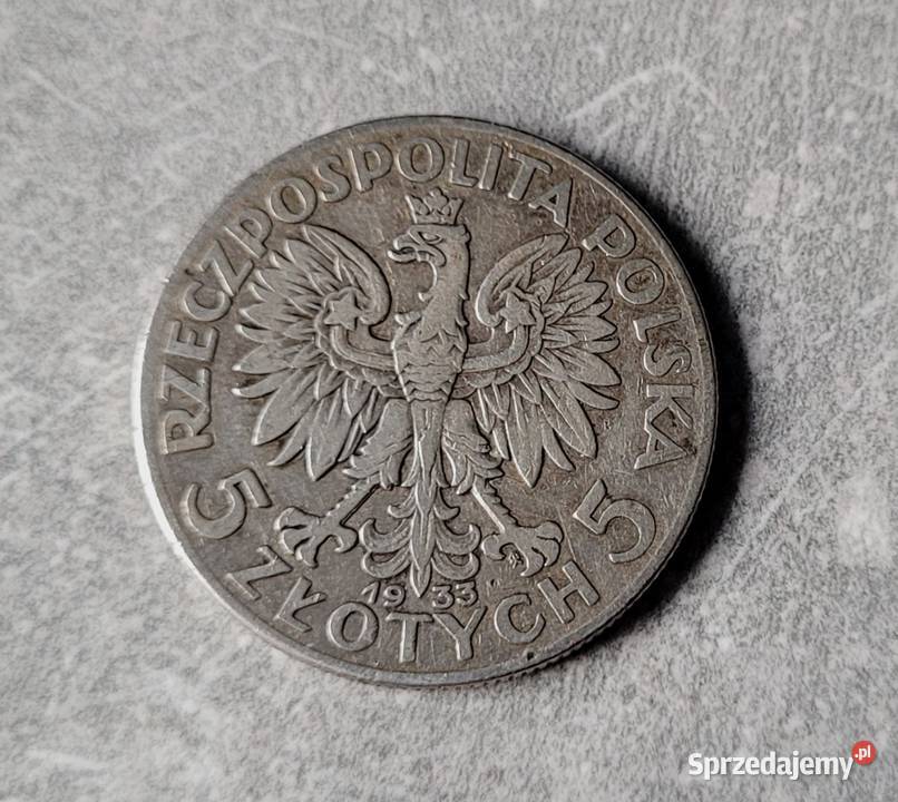 194 POLSKA II RP srebro 5 Złotych 1933 r Głowa