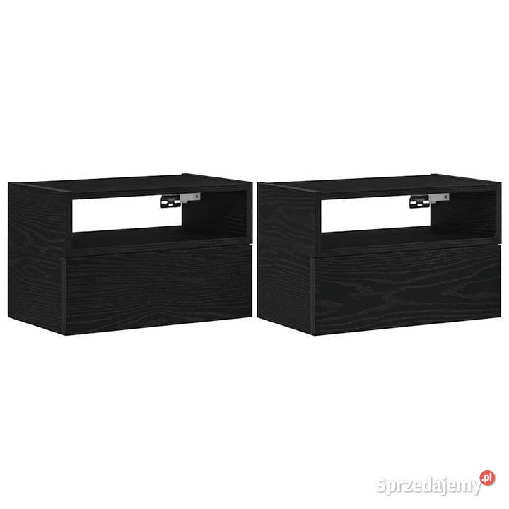 Wiszące szafki nocne 2 czarne 45x26x285 WM858599 Warszawa