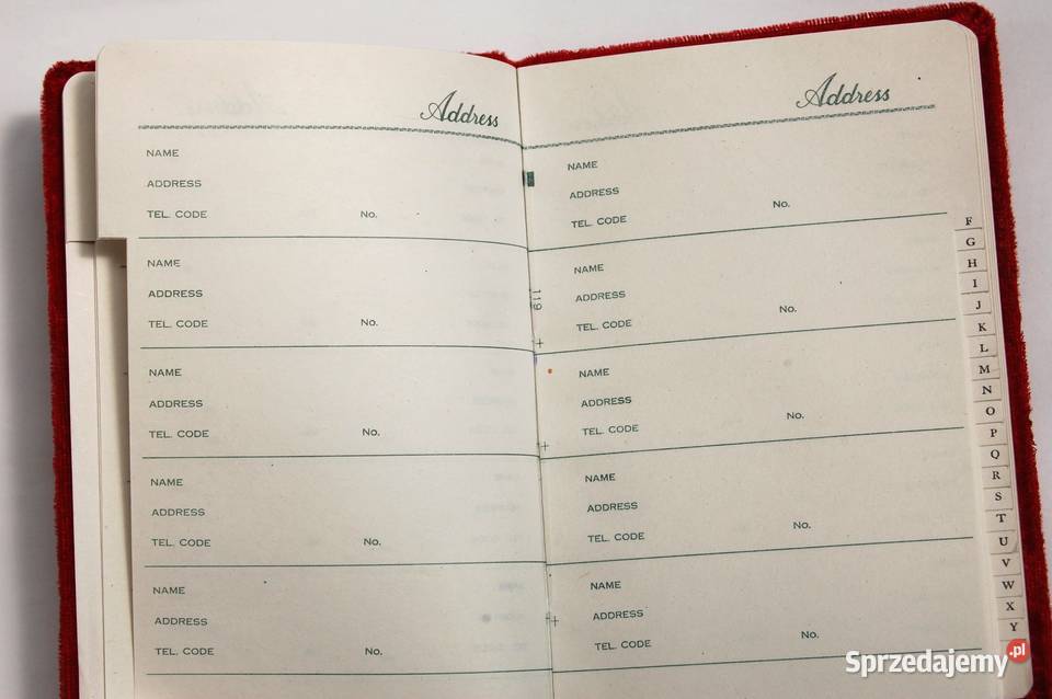 Adresownik notes vintage czerwony aksamit welur Lublin