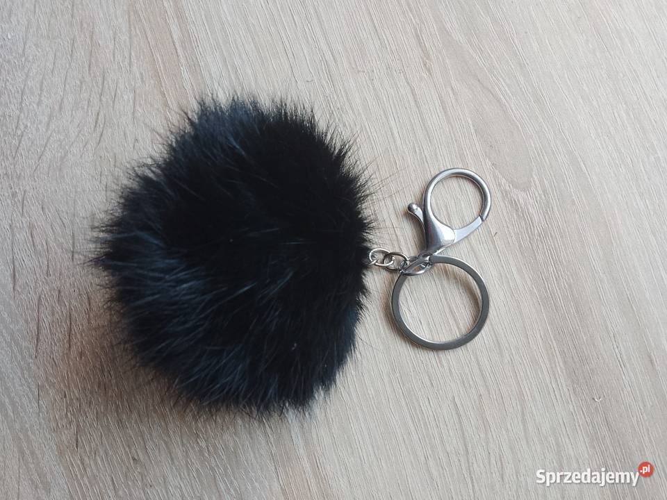 Brelok pompon futerko czarny Chrzanów sprzedam