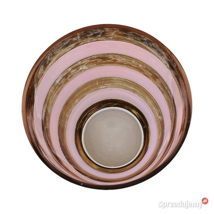 Duży wazon złocony Bohemia Czechosłowacja lata Porcelana i szkło mazowieckie