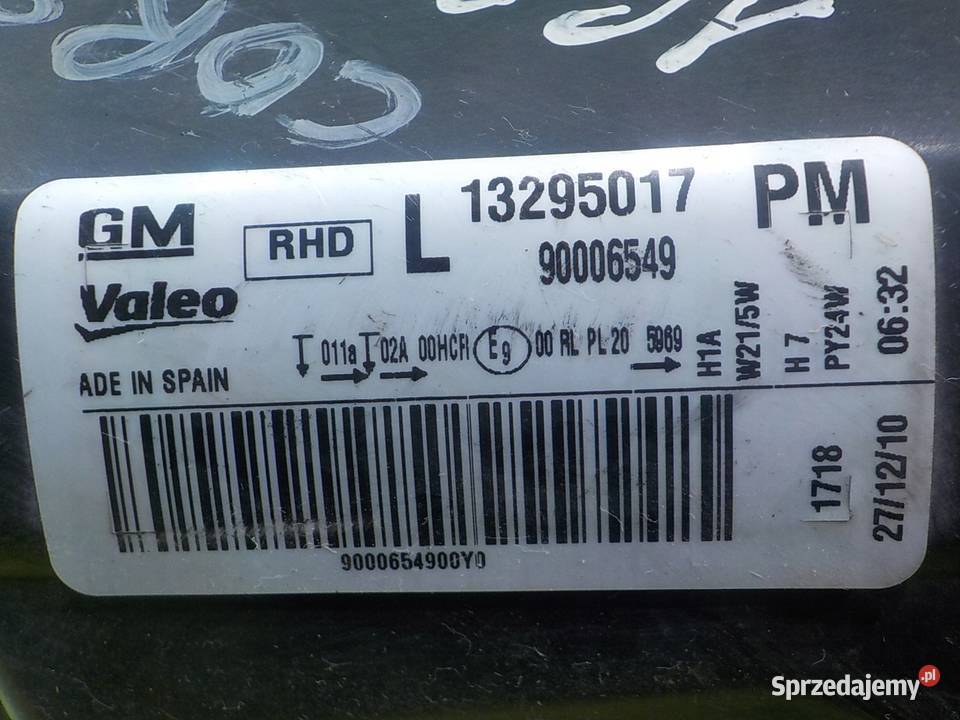 OPEL CORSA D LIFT 12 B 11r HB 5D lampa lewa mazowieckie