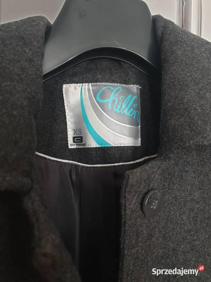 Grafitowy płaszcz z paskiem XS Cropp Odzież damska Radom