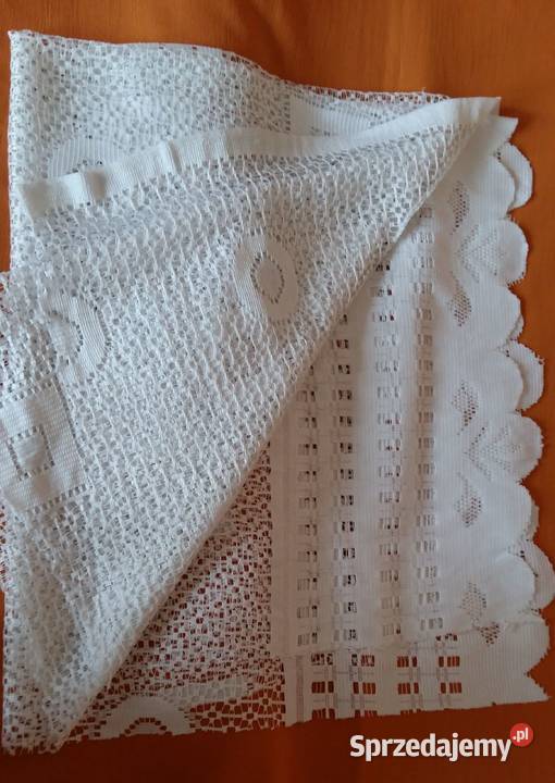 Firanka biała ze szlaczkiem na dole wymiar Łódź