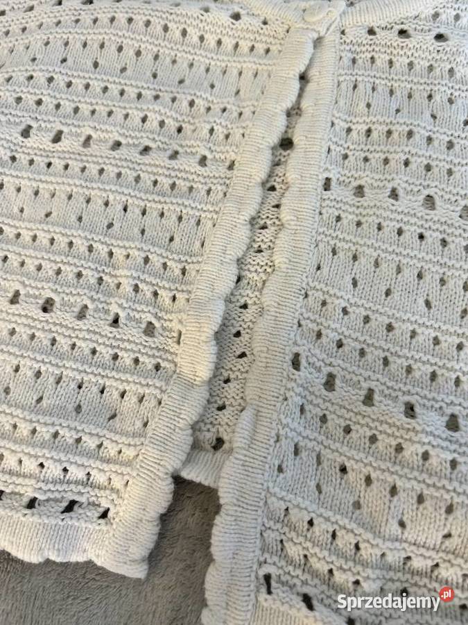 Sweter bolerko ażurowe białe kremowe Rozmiar 158 Jasło sprzedam