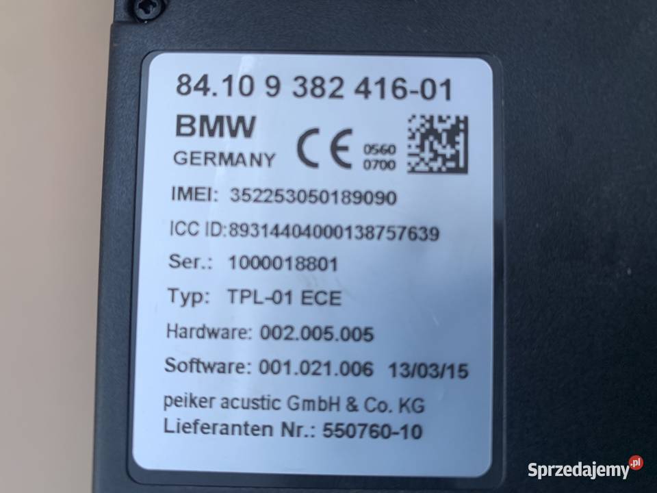Moduł Bluetooth telematik 550760 mini f55 bmw zachodniopomorskie Szczecin