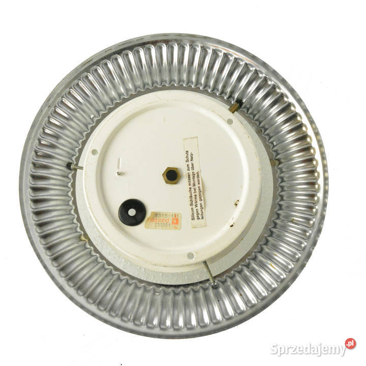 Duży chromowany plafon Hillebrand Niemcy lata 70 przezroczysty Oświetlenie