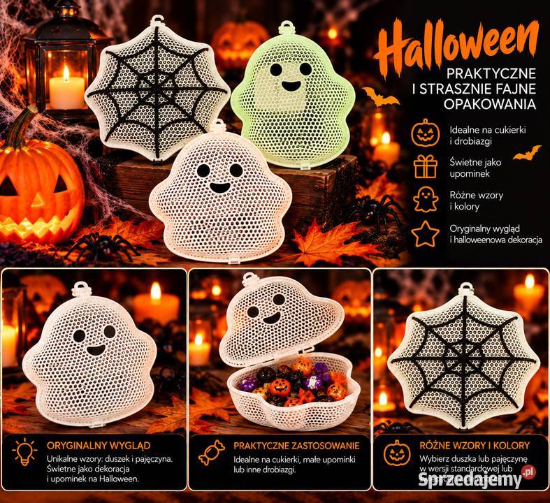 Halloween Pojemnik na Cukierki Duszek Pajęczyna Cieszyn