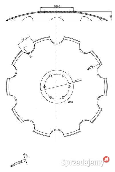 Talerz brony 620x6 060458N Do maszyn uprawowych