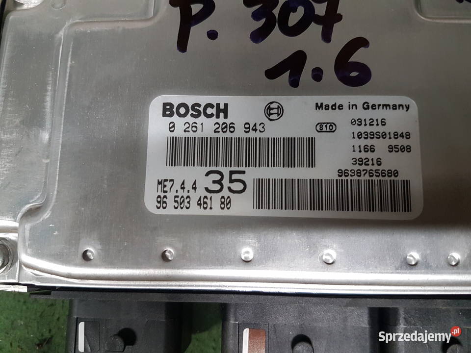 PEUGEOT 307 16 16V STEROWNIK KOMPUTER 0261206943 Turek