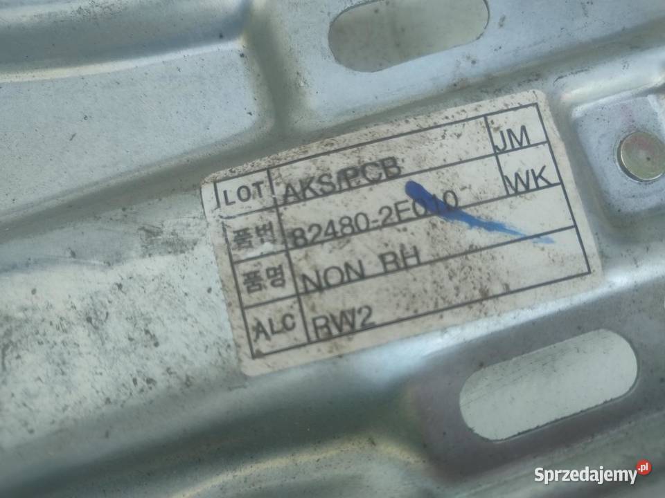 MECHANIZM PODNOŚNIK SZYBY PRAWY PRZÓD HYUNDAI Mechanizmy opuszczania szyb