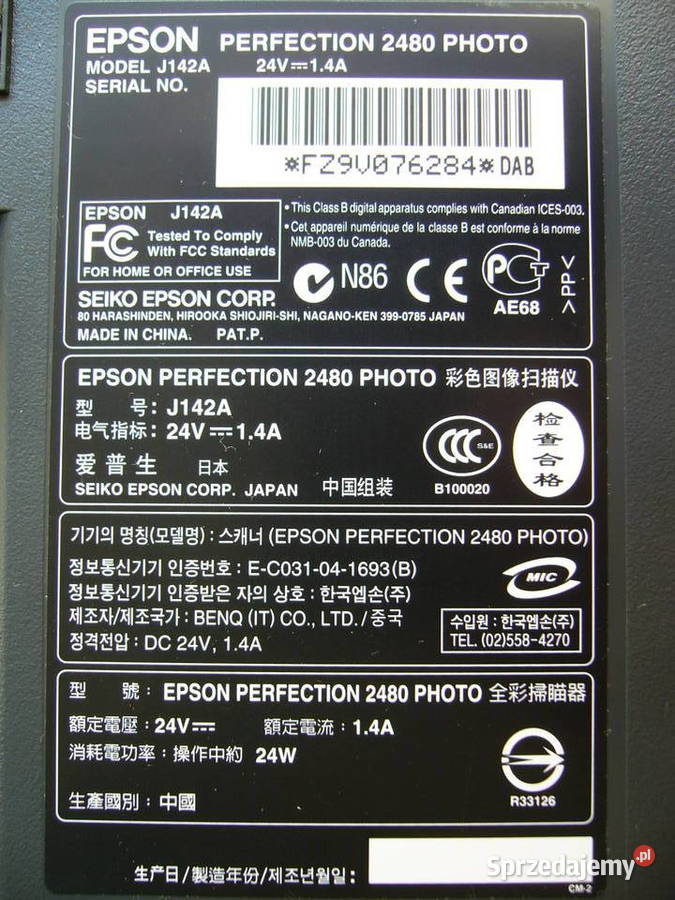 Skaner Epson Perfection 2480 Photo