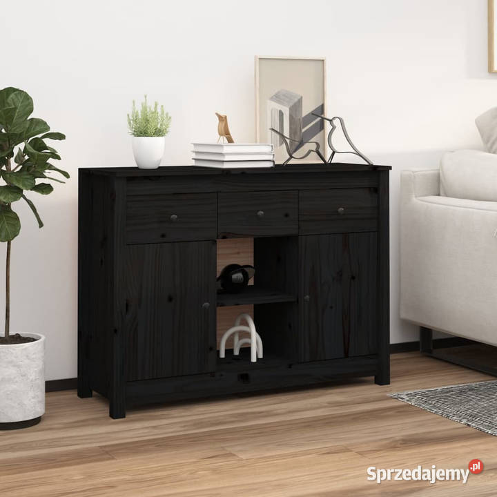 Szafka czarna 100x35x745 lite drewno sosnowe