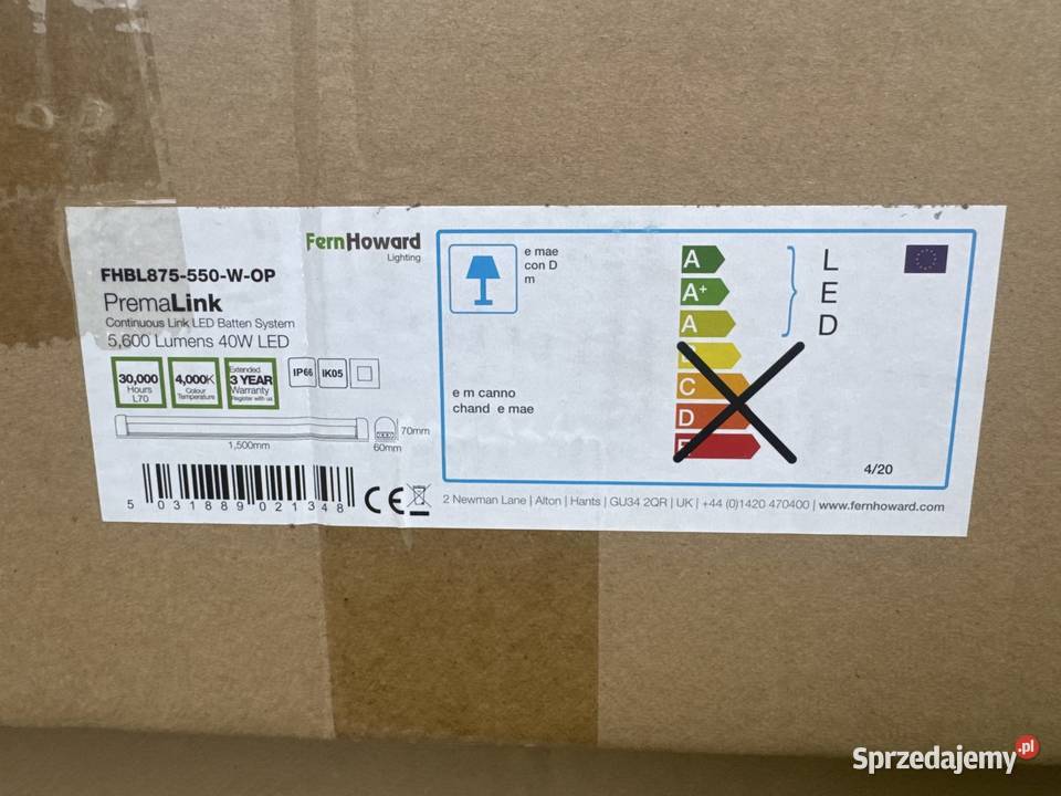 Hermetyczna lampa liniowa LED 40W 150 Dębica sprzedam