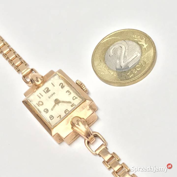 Złoty ZEGAREK damski 585 14K ZSRR Zaria CUDOWNY Warszawa