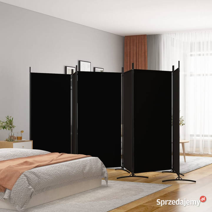Parawan 6panelowy czarny 520x180 tkanina Warszawa