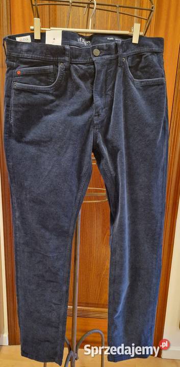 Męskie SPODNIE SZTRUKSOWE granatowe marki niebieski Lublin sprzedam