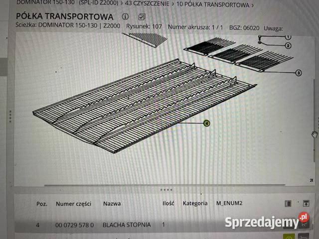 Claas Dominator Avero podłoga podsiewacza Blacha Jastrzębniki