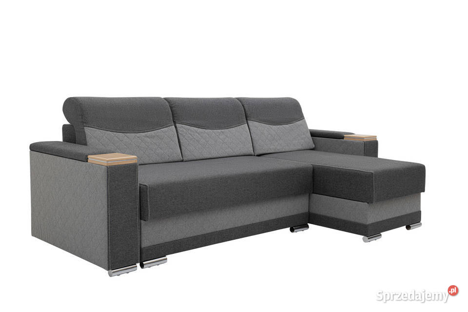 Narożnik Tapicerowany Dwukolorowy Szary DAVOS Rzeszów sprzedam